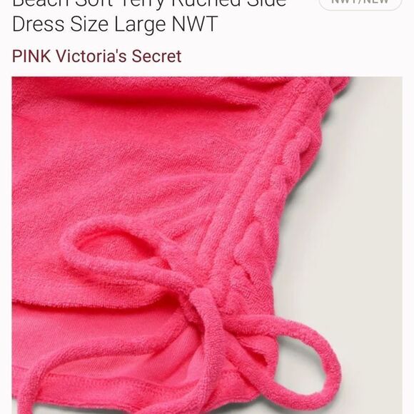 Victorias Secret Pink Beach Terry Ruched Sides Dress Pink - Picture 7 of 10